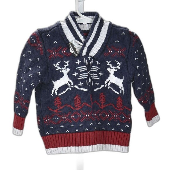 Tommy Hilfiger Other - Tommy Hilfiger Reindeer Cotton Sweater Retro 80s Toggle Buttons Size 3T